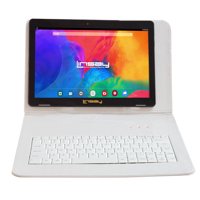 LINSAY 10.1 in. 1280x800 IPS 2GB RAM 16GB Android 9.0 Pie Tablet with White Crocodile Keyboard