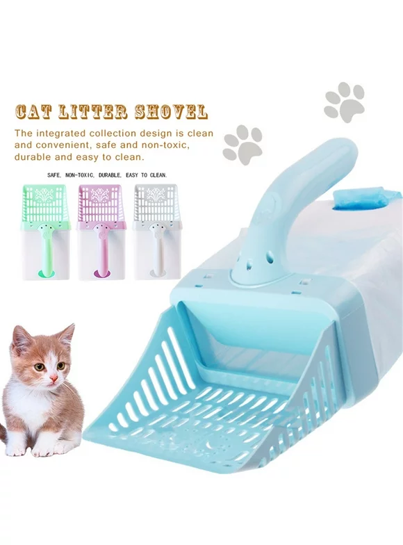 Cat Litter Shovel Cleaning Set with Holder for Daily Pets Care