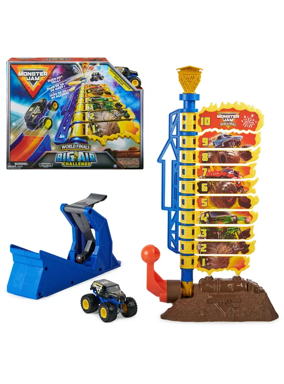 Monster Jam World Finals Big Air Challenge Playset with Monster Truck Vehicle, For Ages 3 and up (Walmart Exclusive)