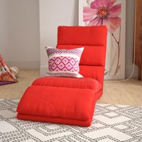 DHP Beverly Wave Adjustable Memory Foam Tween Lounger Floor Chair, Red Microfiber
