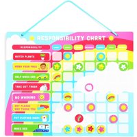 Magnetic Responsibility Chores Chart with Stickers for Kids Good Habit (16 x 13 inches)
