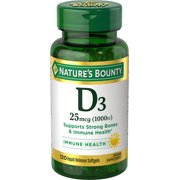 Nature's Bounty Vitamin D3 Softgels, 25 mcg (1000 IU), 120 Ct