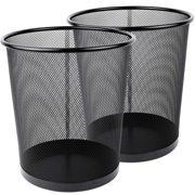 Greenco Mesh Wastebasket Trash Can, 4.5 Gallon, Black, 2 Pack
