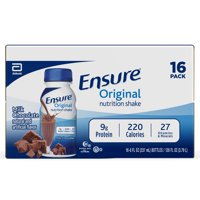 Ensure Original Nutrition Shake with 9 grams of protein, Meal Replacement Shakes, Milk Chocolate, 8 fl oz, 16 Count
