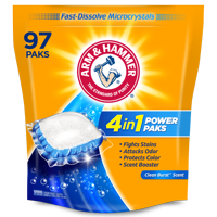Arm & Hammer 4-in-1 Laundry Detergent Power Paks, 97 Count (Packaging may vary)