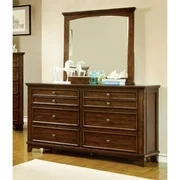 Furniture of America Alred 6 Drawer Dresser and Mirror Set in Cherry