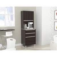 Inval Ambrossia Laminate 2-Door Breakroom Cabinet, Espresso and Grey