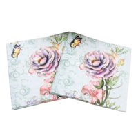 Printed Flower Paper Napkins For Wedding & Party Decoration Tissue Fabric Decoupage Napkin 33cm * 33cm 2pack/lot