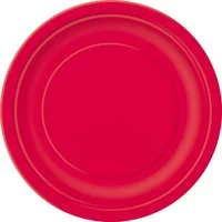 Red Paper Dinner Plates, 9in, 50ct