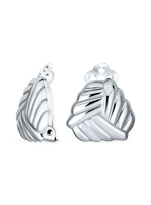 Love Knot Clip On Earrings 925 Sterling Silver Alloy Clip