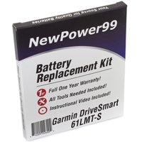 Garmin DriveSmart 61 LMT-S Battery Replacement Kit with Tools, Video Instructions, Extended Life Battery and Full One Year Warranty