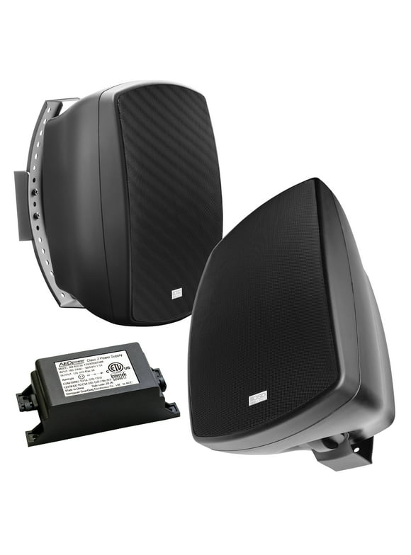 5.25" Bluetooth 5.0 Outdoor Patio Speaker Pair 100W, IP54 Rated, Black BTP525