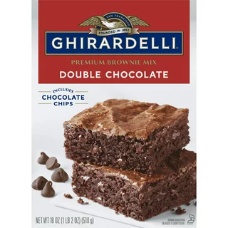 Ghirardelli Double Chocolate Premium Cake Mix, Includes Chocolate Chips, 12.75 oz Box