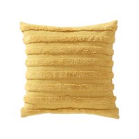 Mainstays Decorative Throw Pillow, Textured Stripe, Square, Yellow, 18''x18'', 1Pack