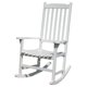image 3 of Contemporary Home Living Wood High Back Rocking Chair, White