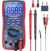 AstroAI Digital Multimeter, TRMS 6000 Counts Volt Meter Manual and Auto Ranging; Measures Voltage Tester, Current, Resistance, Continuity, Frequency; Tests Diodes, Transistors, Temperature, Red