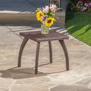 Kingsfield Outdoor Wicker Accent Table, Brown