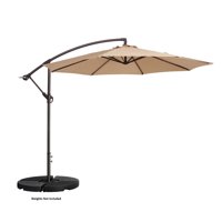 Villacera 10' Offset Outdoor Patio Umbrella with 8 Steel Ribs and Aluminum Pole and Vertical Tilt, Beige