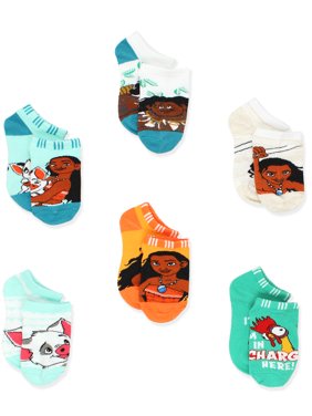 Disney Princess Moana Girl's Toddler Women's No Show 6 pack Socks Set OM017GNS