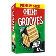 Cheez-It Grooves Cheese Crackers, Crunchy Snack Crackers, Lunch Snacks, Sharp White Cheddar, 17oz, 1 Box