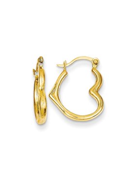 14kt Yellow Gold Heart Shaped Hoop Earrings Ear Hoops Set Love Fine Jewelry Ideal Gifts For Women Gift Set From Heart