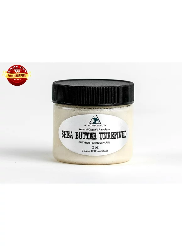 SHEA BUTTER UNREFINED IVORY WHITE ORGANIC RAW COLD PRESSED GRADE A GHANA 2 OZ