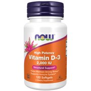 NOW Supplements, Vitamin D-3 2,000 IU, High Potency, Structural Support*, 120 Softgels