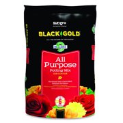 SunGro Black Gold All Purpose Natural Potting Soil Fertilizer Mix, 8 Quart Bag