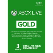 3 Month Microsoft Xbox One & Xbox 360 LIVE Gold Membership Card Subscription