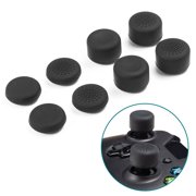 Insten [4 Pair / 8 Pcs] Thumb Grip for Xbox One PS4 Controller, Silicone Analog Thumbgrips Stick Cover Compatible with PS4 Xbox One S X Elite Wireless Controllers Joystick Cap Gamepad Anti-Slip Black