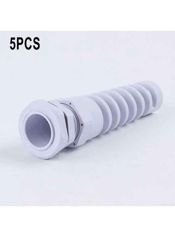 JSSH 5pc Waterproof M12 Cable Gland Connector Flexible Spiral Strain Relief Protector