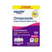 Equate Delayed Release Wildberry Mint Omeprazole Tablets 20 mg, 14 Count, 3 pack