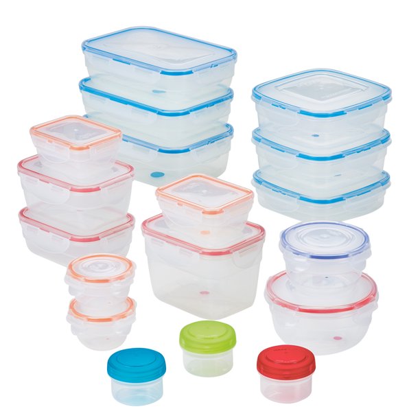 Easy Essentials 36 Pc Color Mates Assorted Food Storage Container Set