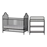 Little Seeds Rowan Valley Lanley Crib and Changing Table Set, Black