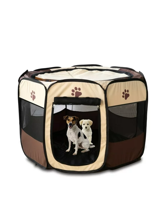 Deals on Gift for Holiday!Portable Collapsible Octagonal Pet Tent Dog House Outdoor Breathable Tent Kennel Fence for Large Dogs