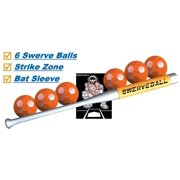 Swerve Ball Plastic Baseball Combo Starter Set Including 6 Swerve Balls, Strike Zone, Sweet Spot Bat Sleeve, and Swerve Ball Pitching Guide