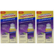 Aspercreme Max Strength with 4% Lidocaine Infused with Lavender Essential Oil Pain Relieving Liquid No Mess Applicator 2.5 oz Pack of 3
