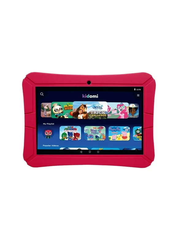 Kids Learning Tablet featuring Kidomi, 8" Tablet, Water Resistant, Gel Case Included, Android 8.1 Go Edition, Red High Q Parental Control,YouTube Cameras