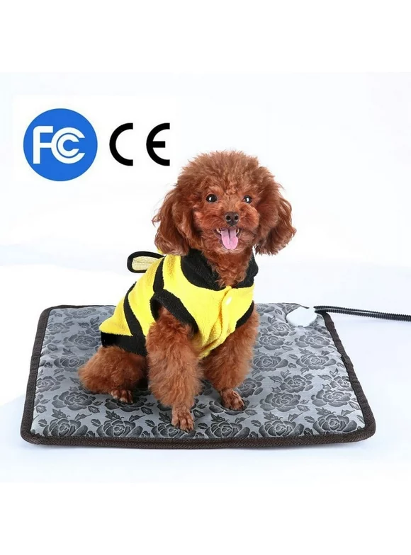Pet Electric Heating Pad for Dogs and Cats Waterproof Adjustable Anti-bite Steel Cord Dog Warm Bed Mat Heated Suitable for Pets Beds Pets Blankets and Kennel