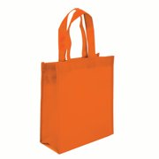 Non-woven Reusable Shopping Grocery Tote Bags, Heavy Duty Non-woven Polypropylene, Small Gift Tote Bag, Book Bag , Non Woven Bag Multipurpose Art Craft Screen Print School Bag (Set of 3, ORANGE)