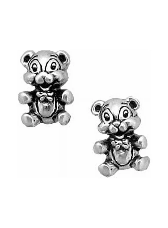 Sterling Silver Teddy Bear Childrens earrings