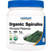 Nutricost Organic Spirulina Powder 1 LB - 1g Per Serving, 454 Servings
