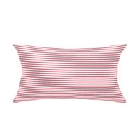 PiccoCasa Cotton Canvas, Classic Stripe Rectangle Decorative Throw Pillow Cover, Red and White, 12"x20"