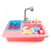 Kitchen Sink Toy Set Electric Dishwasher Playing Sink Set Toy for Girls, Role Play Sink Toy Kitchen Kids Toddler Gifts