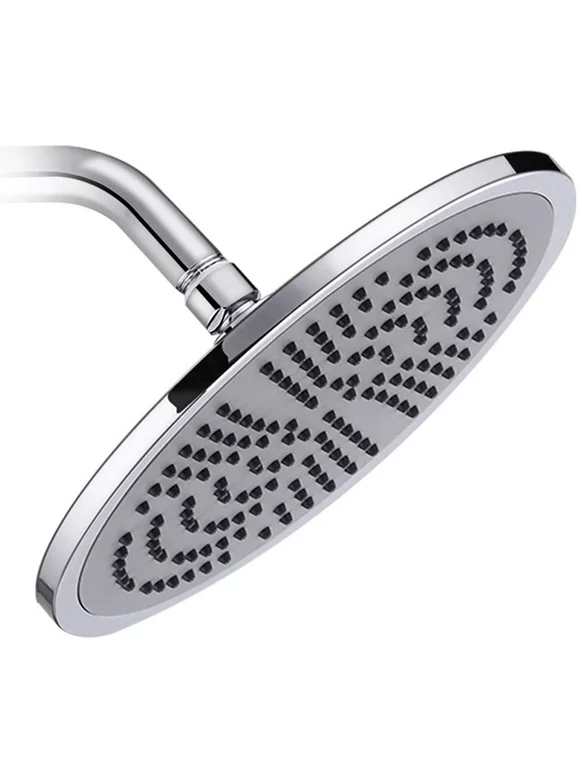 AQwzh 9.5 Inch Rain High Pressure Shower Head G1/2 Adjustable Bathroom Shower Head Spray Stainless Steel Polished Chrome Bath Rain Round