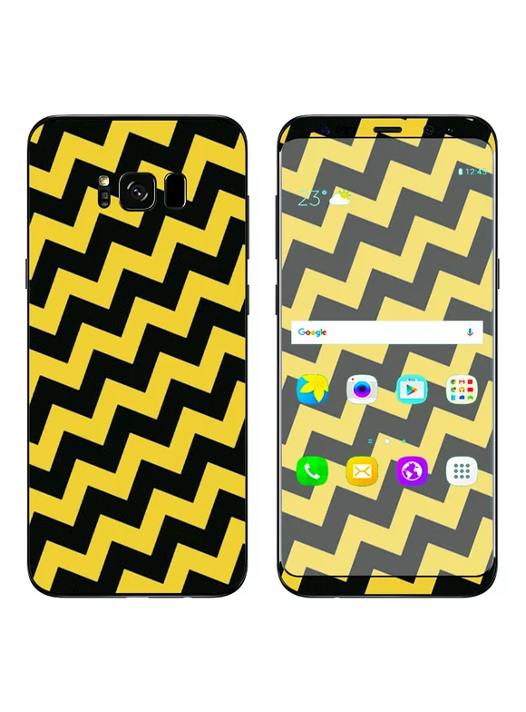 Skin Decal For Samsung Galaxy S8 Plus / Yellow And Black Chevron