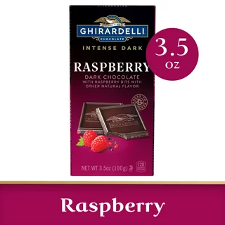 GHIRARDELLI Intense Dark Chocolate Bar, Raspberry, 3.5 oz Bar
