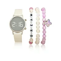 Justice Unisex Child Mirrored Dial LED 4pc Bracelets and Watch Set - JSE40033WM