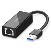UGREEN Network Adapter USB 3.0 to Ethernet Gigabit RJ45 Lan Adapter Converter for 10/100/1000 Mbps Ethernet Compatible for Nintendo Switch Black