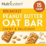 Nutrisystem Peanut Butter Oat Bars, 15 Ct, Delicious Breakfast Bars to Start Your Day Off Strong